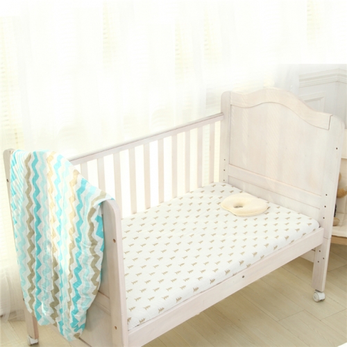 Miracle Baby Sábana Bajera Ajustable para Cuna de bebé, 100 % Muselina de algodón extrasuave de 71 x 132 cm para Cuna estándar y colchones para niños 