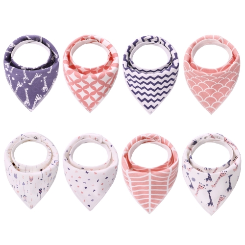 Baberos Miracle Baby Bandana, 8 baberos, 100% algodón, suave y absorbente, regalo para Kis